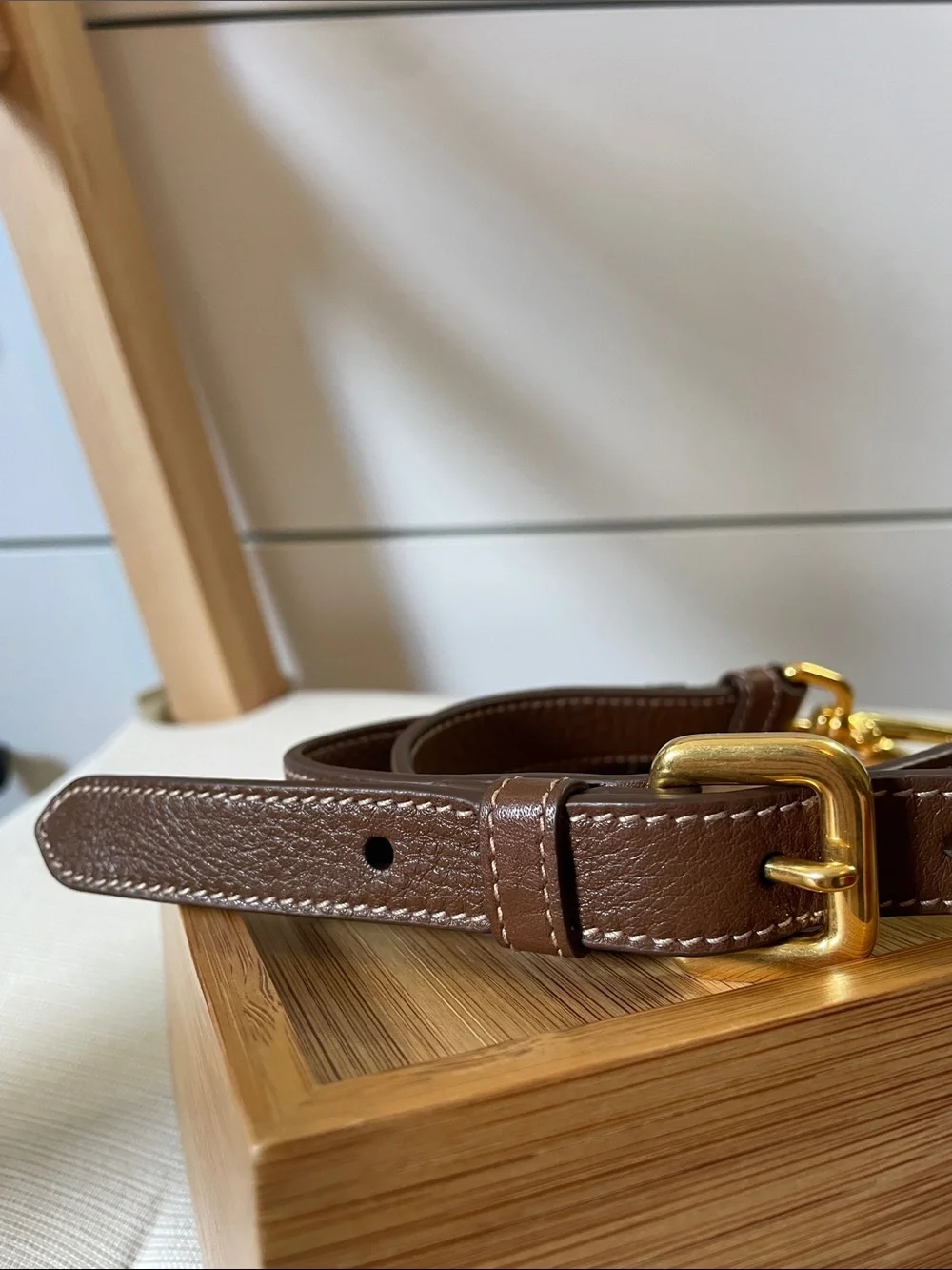 Authentic Prada Replacement Shoulder / Crossbody Strap in Brown/Gold